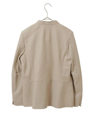 【小さいサイズ】ラムレザータックデザインジャケット