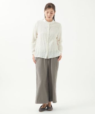 ［洗える］シャーリングフリルブラウス