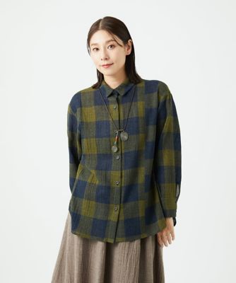 ＜GIANNI LO GIUDICE (Women)＞［日本製］リファインガーゼブロックチェックブラウス