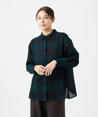 日本製］リファインガーゼブロックチェックブラウス | GIANNI LO