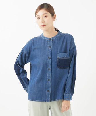 GIANNI LO GIUDICE (Women)/ジャンニロジュディチェ [洗える]フリクションデニムブラウス