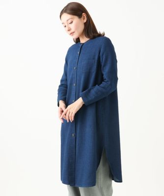 洗える］二重織ガーゼデニムロングブラウス | GIANNI LO GIUDICE