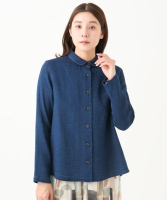 GIANNI LO GIUDICE (Women)/ジャンニロジュディチェ [洗える]二重織ガーゼデニムブラウス ネイビー57 トップス【三越伊勢丹/公式】