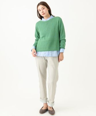 ［洗える・日本製］シャーリングシャンブレーブラウス