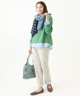 ［洗える・日本製］シャーリングシャンブレーブラウス