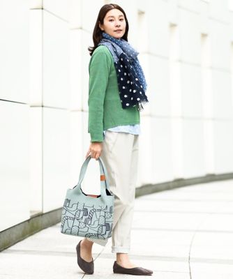 ［洗える・日本製］シャーリングシャンブレーブラウス