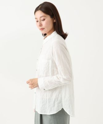 ［洗える・日本製］シャーリングシャンブレーブラウス