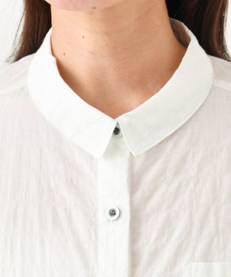 ［洗える・日本製］シャーリングシャンブレーブラウス