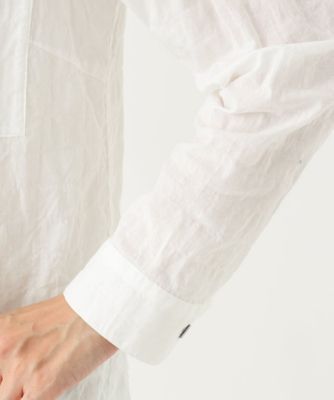 ［洗える・日本製］シャーリングシャンブレーブラウス
