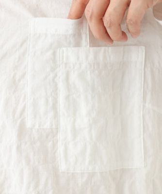［洗える・日本製］シャーリングシャンブレーブラウス