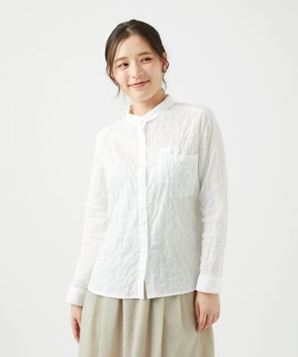 ＜GIANNI LO GIUDICE (Women)＞［洗える］シャーリングシャンブレーブラウス