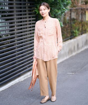 ［洗える・日本製］更紗ドビーシフォンブラウス