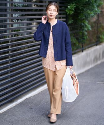 ［洗える・日本製］更紗ドビーシフォンブラウス