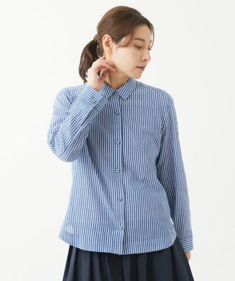 ［洗える・日本製］ロンドンストライプブラウス