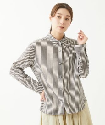 ［洗える・日本製］ロンドンストライプブラウス