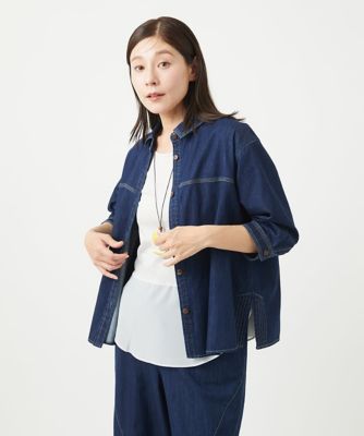 ＜GIANNI LO GIUDICE (Women)＞［洗える］コットンデニムシャツブラウス