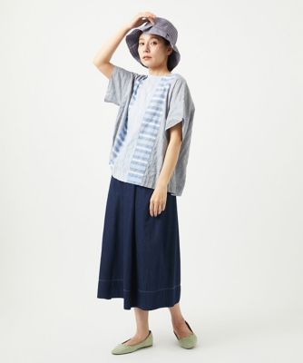 ［洗える］シャーリングストライプブラウス