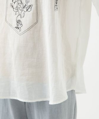 ［洗える］コットンガーゼ刺繍ブラウス