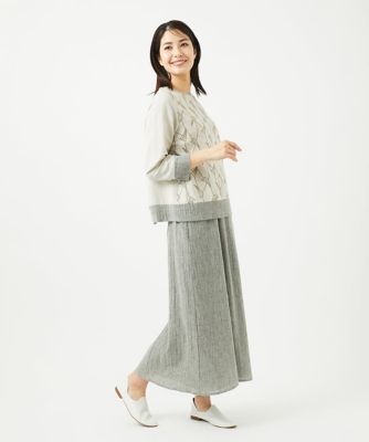 レーヨンリネンエンブロイダリーブラウス