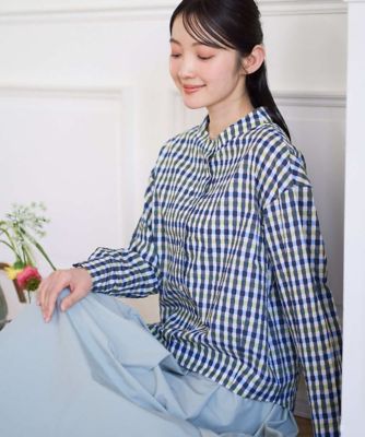 ＜GIANNI LO GIUDICE (Women)＞［洗える］塩縮ギンガムプリントブラウス