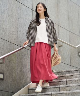 洗える］リネンコットンギンガムチェックブラウス | GIANNI LO GIUDICE