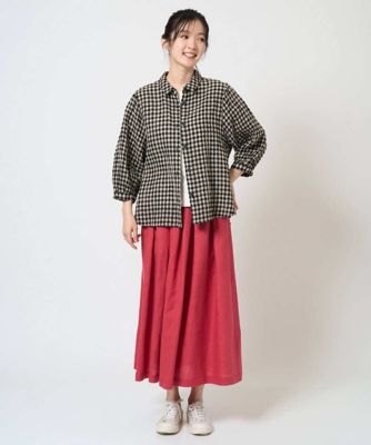 洗える］リネンコットンギンガムチェックブラウス | GIANNI LO GIUDICE