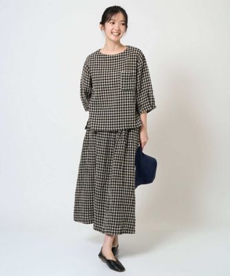 洗える］リネンコットンギンガムチェックブラウス | GIANNI LO GIUDICE