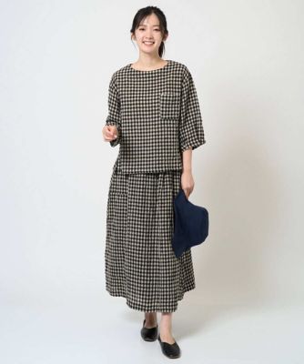洗える］リネンコットンギンガムチェックブラウス | GIANNI LO GIUDICE