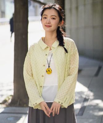 ＜GIANNI LO GIUDICE (Women)＞［洗える］塩縮加工ダイヤ柄ブラウス