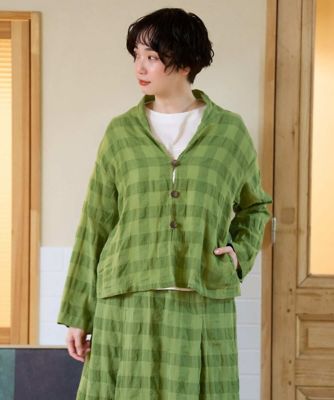 洗える］シャドーチェックブラウス | GIANNI LO GIUDICE (Women