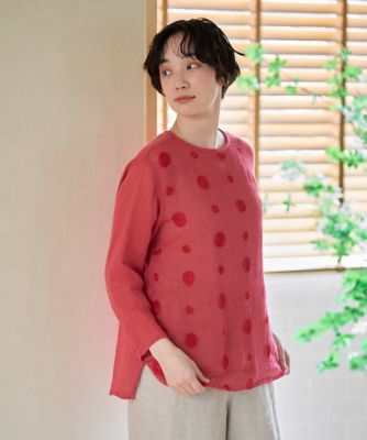 洗える］からみ織りドット刺繍プルオーバーブラウス | GIANNI LO