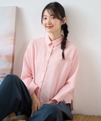 ＜GIANNI LO GIUDICE (Women)＞［洗える・日本製］コットンシャーリングストライプブラウス