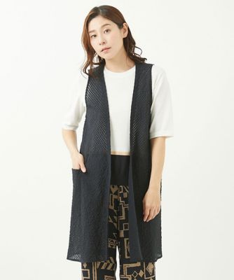 ＜GIANNI LO GIUDICE (Women)＞［洗える］シースルーギンガム柄ロングジレ