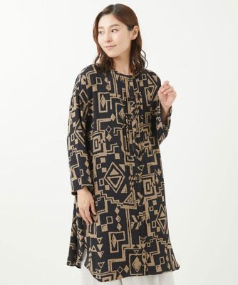 ＜GIANNI LO GIUDICE (Women)＞［洗える・日本製］アフリカンプリントロングブラウス
