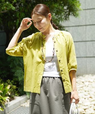 洗える］ドットジャガードシャツブラウス | GIANNI LO GIUDICE (Women