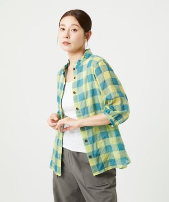 ＜GIANNI LO GIUDICE (Women)＞［洗える］シャーリングチェックシャツブラウス