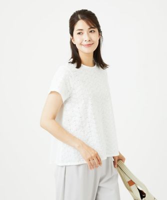 ＜GIANNI LO GIUDICE (Women)＞［洗える］トライアングルレースカットソー