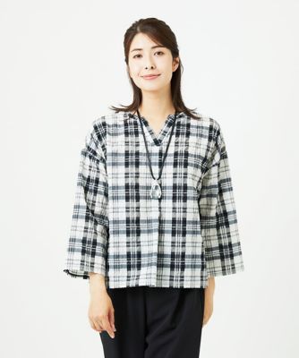 ＜GIANNI LO GIUDICE (Women)＞［洗える］先染めブロックチェックブラウス