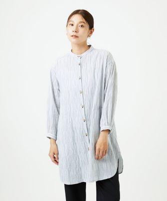 ＜GIANNI LO GIUDICE (Women)＞［洗える］コットンタックドビーロングブラウス