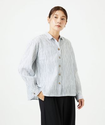 ＜GIANNI LO GIUDICE (Women)＞［洗える］コットンタックドビーブラウス
