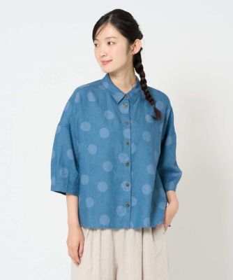 洗える］リネンドットブラウス | GIANNI LO GIUDICE (Women)/ジャンニ
