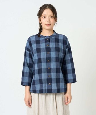 洗える・日本製］先染めブロックチェックブラウス | GIANNI LO GIUDICE