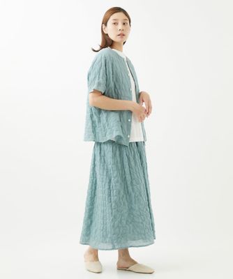 ［洗える］シャーリングストライプタックブラウス