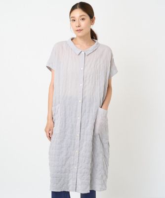 GIANNI LO GIUDICE (Women)/ジャンニロジュディチェ [洗える]シャーリング無地ロングブラウス