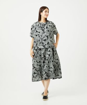 洗える］ミラクルウェーブリーフプリントブラウス | GIANNI LO GIUDICE