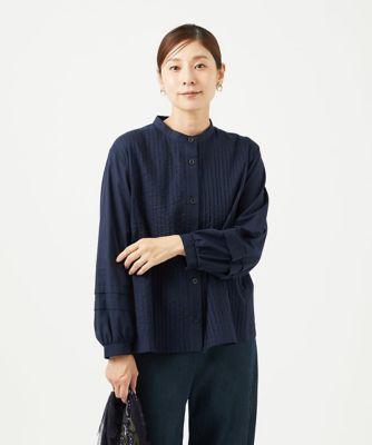 LOHEN ローヘン ピンタックブラウス ボリューム シルク混 ブラック LOHEN ローヘン ピンタックブラウス ボリューム シルク混
