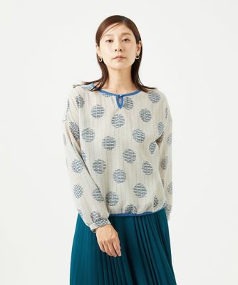 ＜GIANNI LO GIUDICE (Women)＞［洗える・日本製］サッカードットプリントブラウス