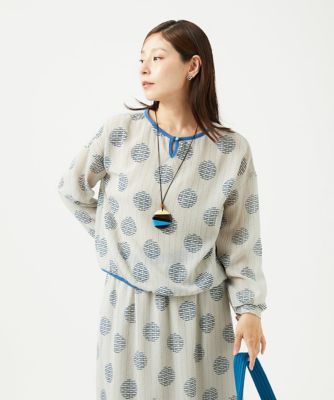 洗える・日本製］サッカードットプリントブラウス | GIANNI LO GIUDICE