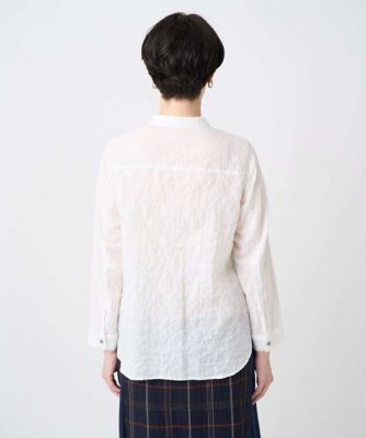 洗える・日本製］ヘリンボンシャーリングブラウス | GIANNI LO GIUDICE