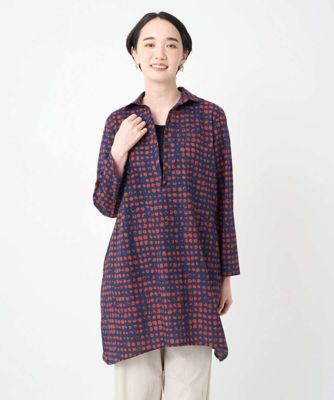 ＜GIANNI LO GIUDICE (Women)＞［洗える・日本製］塩縮イレギュラードットロングブラウス